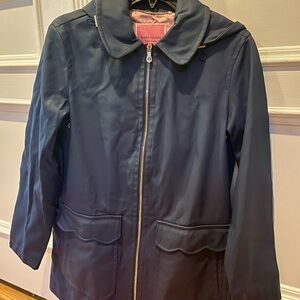 NWT Kate Spade Navy Dark Blue Trench Rain Coat women size XS
